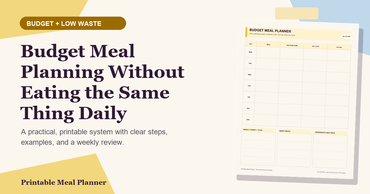 Budget Meal Planning Without Eating the Same Thing Daily