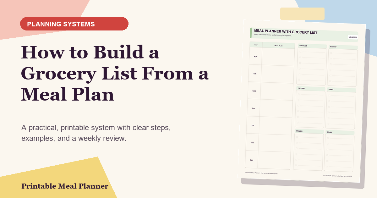 How to Build a Grocery List From a Meal Plan