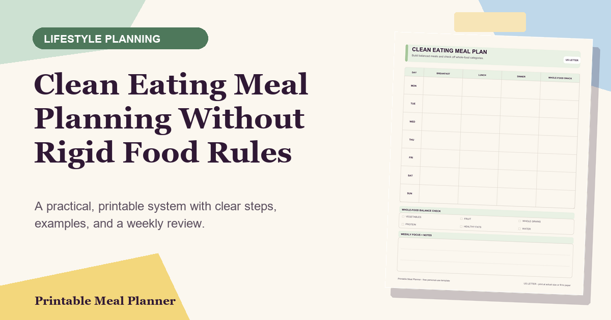 Clean Eating Meal Planning Without Rigid Food Rules