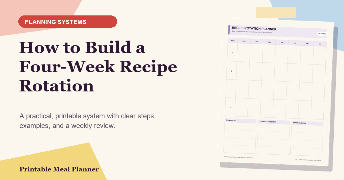 How to Build a Four-Week Recipe Rotation