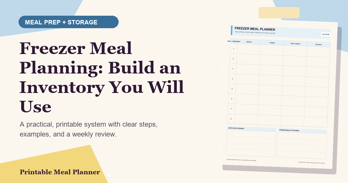 Freezer Meal Planning: Build an Inventory You Will Use