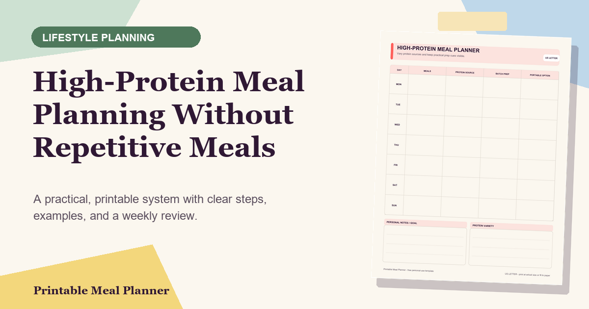 High-Protein Meal Planning Without Repetitive Meals