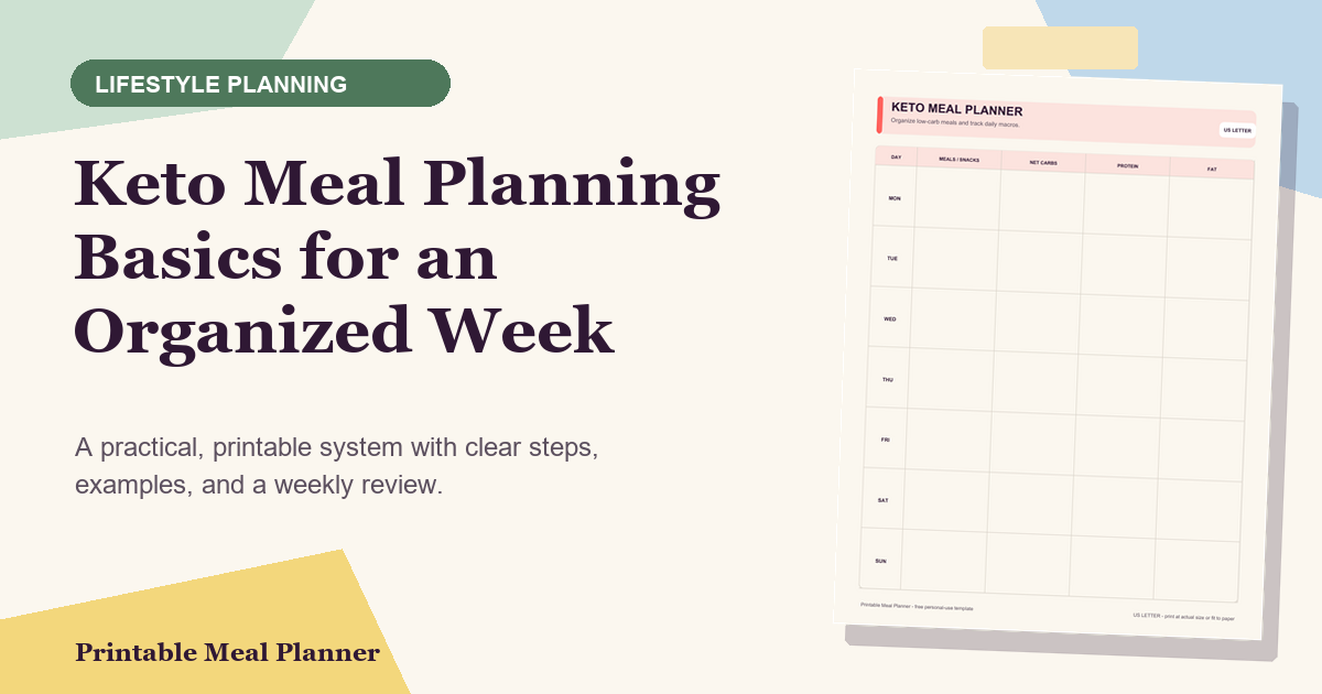 Keto Meal Planning Basics for an Organized Week