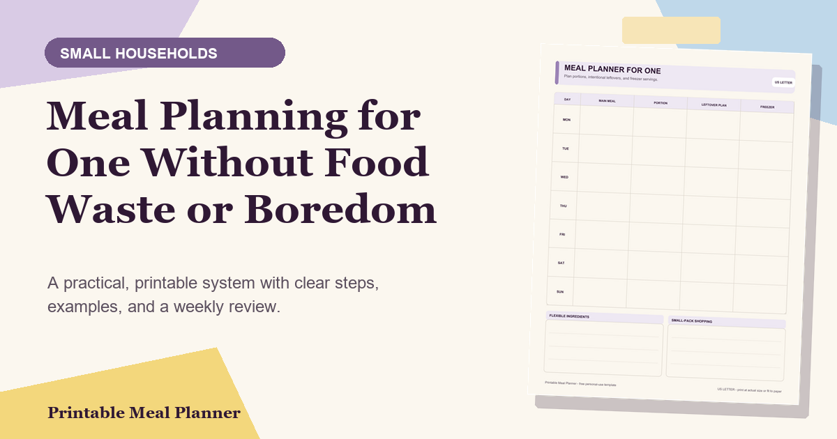 Meal Planning for One Without Food Waste or Boredom