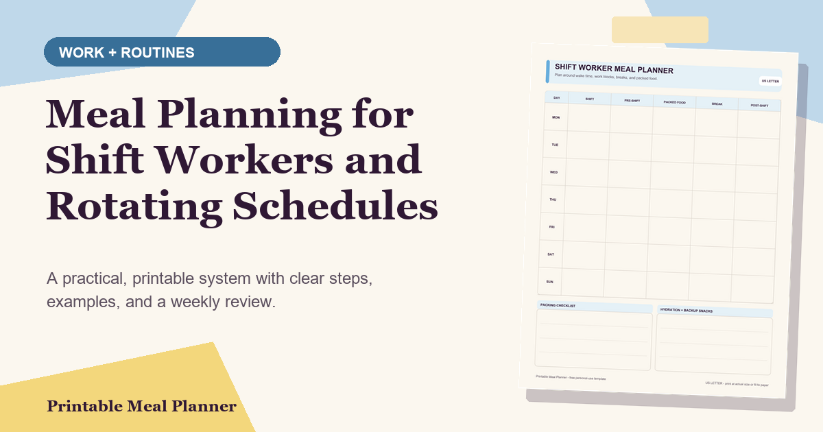Meal Planning for Shift Workers and Rotating Schedules