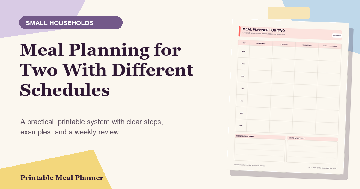 Meal Planning for Two With Different Schedules