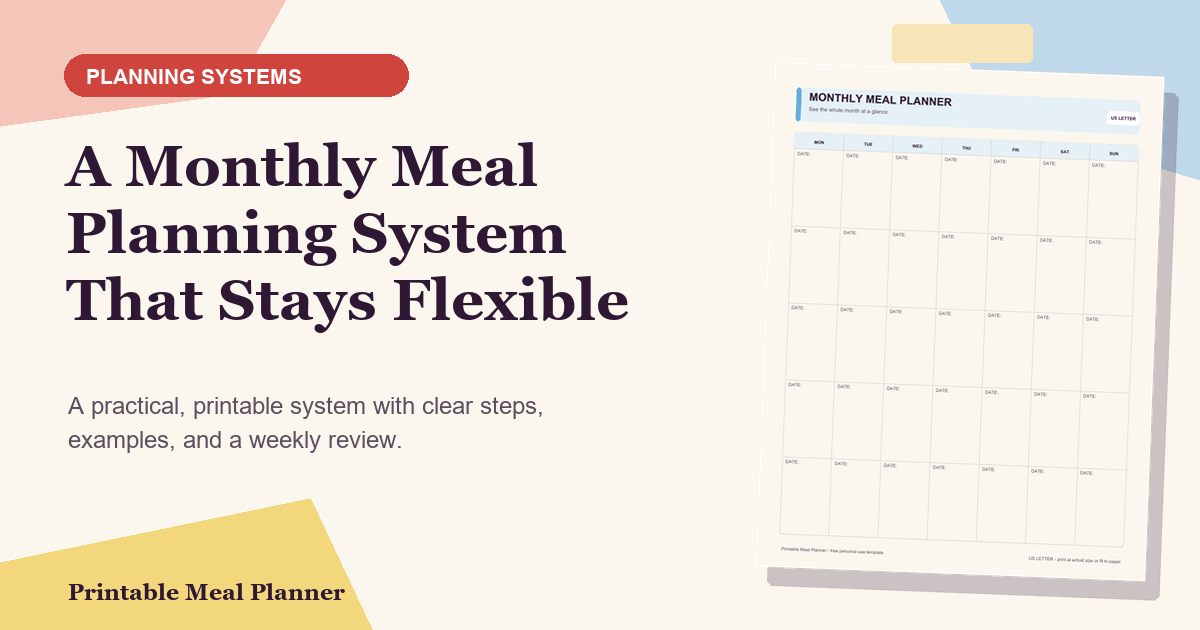 A Monthly Meal Planning System That Stays Flexible