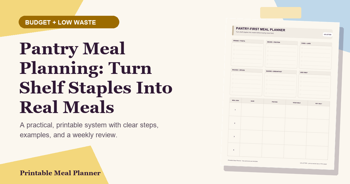 Pantry Meal Planning: Turn Shelf Staples Into Real Meals