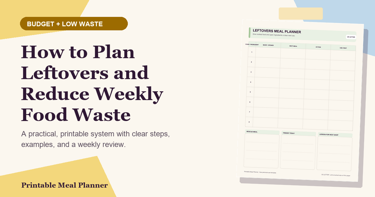How to Plan Leftovers and Reduce Weekly Food Waste