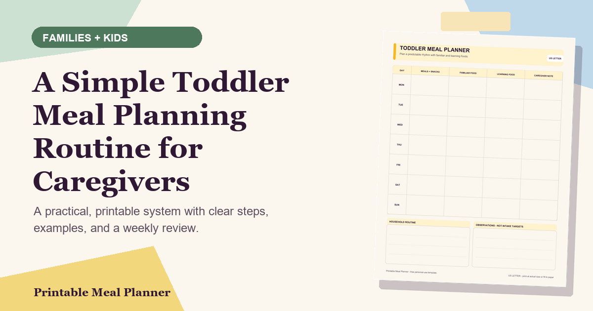 A Simple Toddler Meal Planning Routine for Caregivers