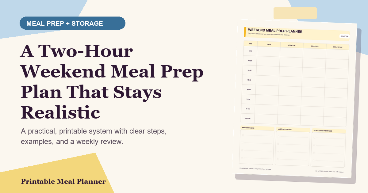 A Two-Hour Weekend Meal Prep Plan That Stays Realistic
