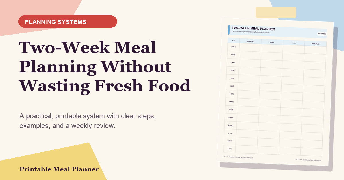 Two-Week Meal Planning Without Wasting Fresh Food