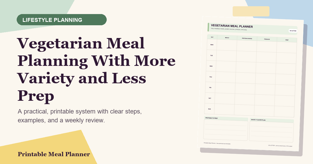 Vegetarian Meal Planning With More Variety and Less Prep