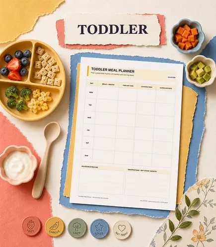 Toddler meal planner printable template PDF